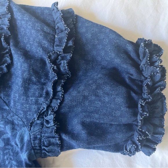 Blue Ruffled Blouse - Picture 4 of 5